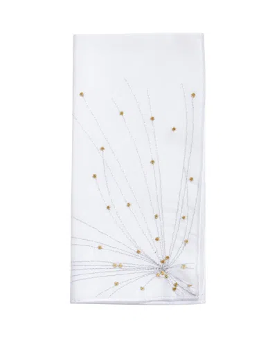 Saro Lifestyle Cascading Firework Design Napkin Set Of 4, 20"x20" In White
