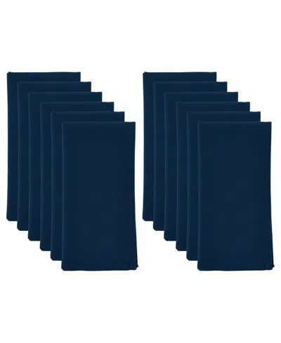 Saro Lifestyle Casual Design Everyday Table Napkins, Set Of 12 In Blue