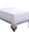 Saro Lifestyle Casual Tablecloth With Banded Border Design, 144" X 72" In Silver