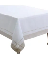 Saro Lifestyle Casual Tablecloth With Banded Border Design, 72" X 72" In Open White
