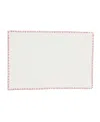 Saro Lifestyle Celena Collection Whip Stitched Design Cotton Placemat Set Of 8 13"x19" In White,red