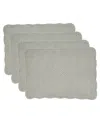 Saro Lifestyle Charming Quilted Placemat, Set Of 4 In Blue-gray