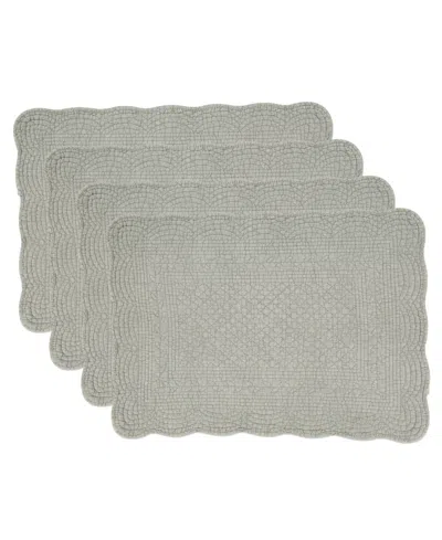 Saro Lifestyle Charming Quilted Placemat, Set Of 4 In Blue-gray