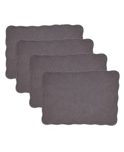 Saro Lifestyle Charming Quilted Placemat, Set Of 4 In Slate