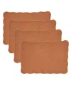 Saro Lifestyle Charming Quilted Placemat, Set Of 4 In Terracotta