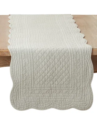 Saro Lifestyle Charming Quilted Table Runner, 16" X 72" In Blue-gray