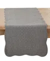 Saro Lifestyle Charming Quilted Table Runner, 16" X 72" In Slate