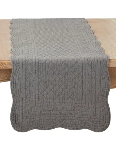 Saro Lifestyle Charming Quilted Table Runner, 16" X 72" In Slate