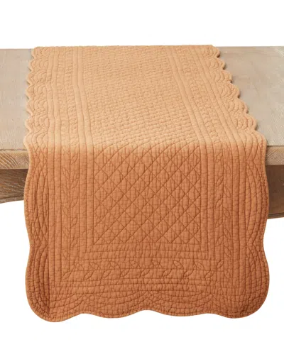 Saro Lifestyle Charming Quilted Table Runner, 16" X 72" In Terracotta