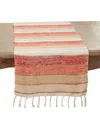 Saro Lifestyle Chic Stripes Table Runner, 16"x72" In Orange
