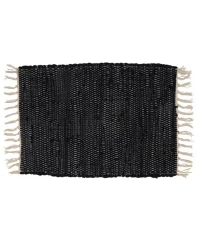 Saro Lifestyle Chindi Placemat Set Of 4 In Black