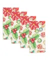 Saro Lifestyle Christmas Napkin, Set Of 4 In Multi