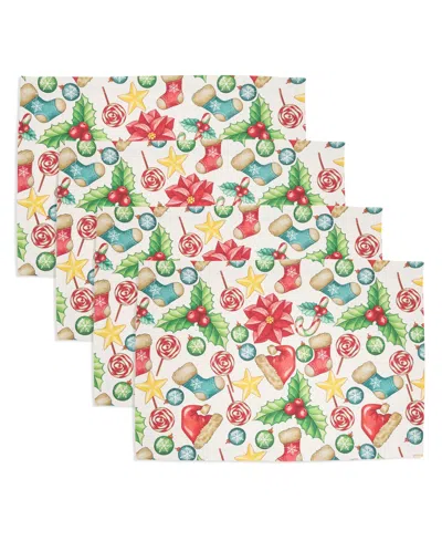 Saro Lifestyle Christmas Placemat, Set Of 4 In Multi