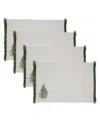 Saro Lifestyle Christmas Trees Placemat, Set Of 4 In White