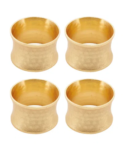 Saro Lifestyle Classic Brass Napkin Rings, Set Of 4 In Gold