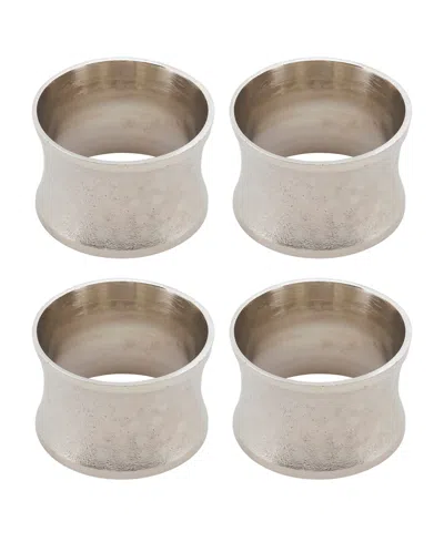 Saro Lifestyle Classic Brass Napkin Rings, Set Of 4 In White