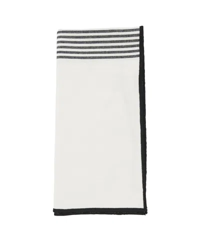Saro Lifestyle Classic Elegance Striped Napkin Set Of 4, 20"x20" In White