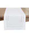 Saro Lifestyle Classic Hemstitch With Embroidered Border Table Runner, 16"x54" In White