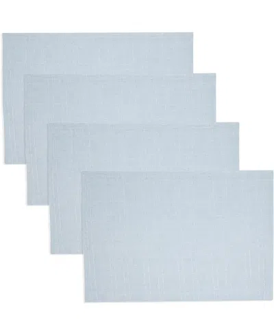Saro Lifestyle Classic Stitched Plaid Placemats, 13" X 19" In Aqua
