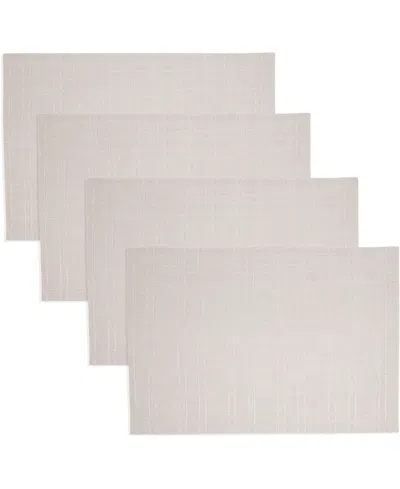 Saro Lifestyle Classic Stitched Plaid Placemats, 13" X 19" In Blush