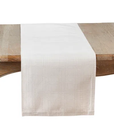Saro Lifestyle Classic Stitched Plaid Table Runner, 16" X 120"