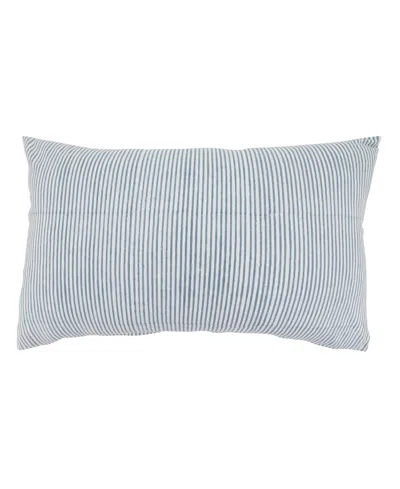 Saro Lifestyle Classic Stripe Decorative Pillow, 14" X 22" In Blue