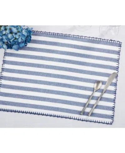 Saro Lifestyle Classic Striped Collection In Blue