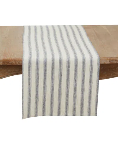 Saro Lifestyle Classic Striped Pure Linen Table Runner, 16" X 72"
