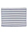 Saro Lifestyle Classic Striped Whipstitch Pom Pom Placemat Set Of 4,14"x20" In Blue