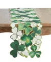 Saro Lifestyle Clovers Table Runner, 13" X 72" In Green