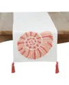 Saro Lifestyle Coastal Embroidered Seashell Table Runner, 16" X 72"