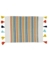 Saro Lifestyle Fiesta Placemats With Stripe Design, Set Of 4, 20" X 14" In Brown Overflow