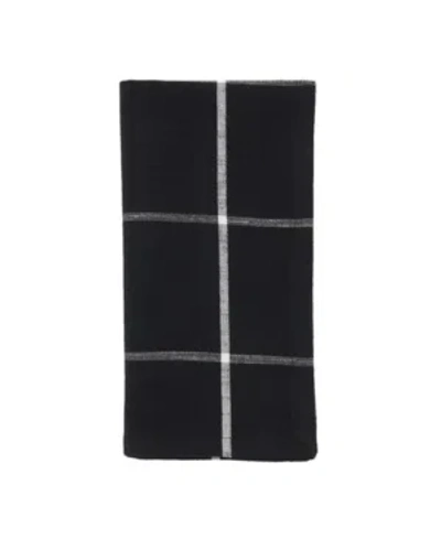 Saro Lifestyle Cotton Table Napkins With Simple Plaid Design, Set Of 4, 20" X 20" In Black