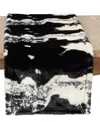 Saro Lifestyle Cow Hide Design Faux Fur Table Runner, 16" X 54" In Black