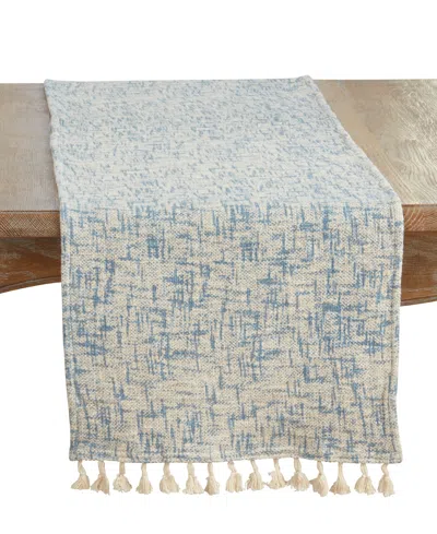 Saro Lifestyle Crosshatch Table Runner, 16" X 72" In Blue