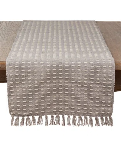 Saro Lifestyle Dashed Woven Table Runner, 16" X 90"