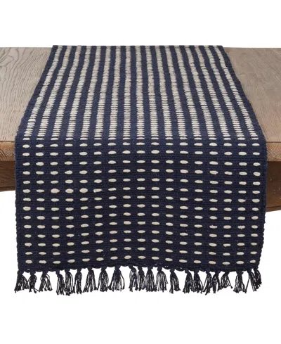 Saro Lifestyle Dashed Woven Table Runner, 16" X 90"