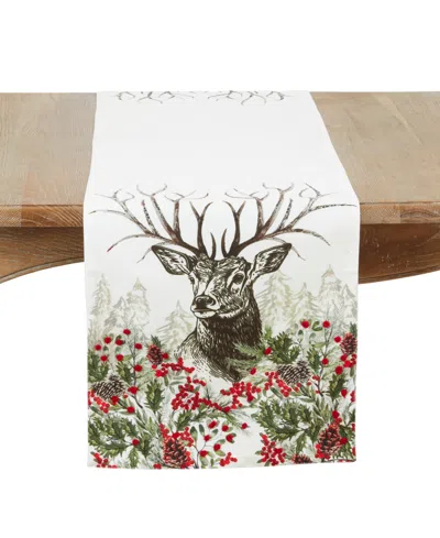 Saro Lifestyle Deer Table Runner, 16" X 72" In Multi