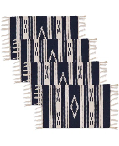 Saro Lifestyle Desert Horizon Cotton Placemats, 12" X 18" In Black,natural