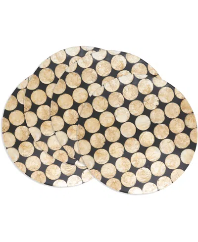 Saro Lifestyle Echoes Capiz Disc Placemats, 15" Round In Black
