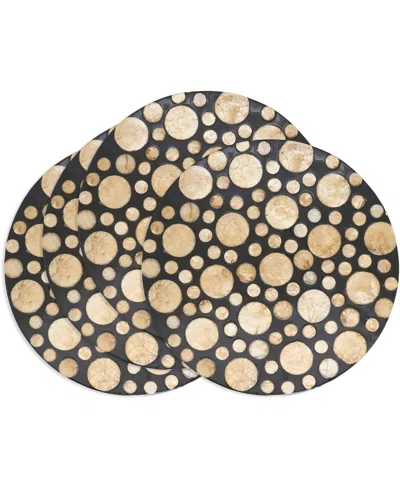 Saro Lifestyle Echoes Capiz Placemats, 15" Round In Black
