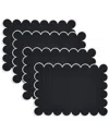Saro Lifestyle Eco Scallop Border Placemat, Set Of 4 In Black