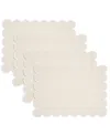 Saro Lifestyle Eco Scallop Border Placemat, Set Of 4 In Brown