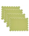 Saro Lifestyle Eco Scallop Border Placemat, Set Of 4 In Green