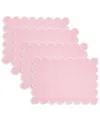 Saro Lifestyle Eco Scallop Border Placemat, Set Of 4 In Pink
