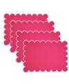 Saro Lifestyle Eco Scallop Border Placemat, Set Of 4 In Pink