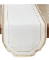 Saro Lifestyle Elegant Embroidery Detail Table Runner, 16" X 70" In Gold