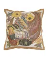 Saro Lifestyle Embroidered Cornucopia Poly Filled Decorative Pillow, 20" X 20" In Multi