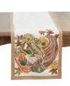 Saro Lifestyle Embroidered Cornucopia Table Runner, 16" X 72" In Multi