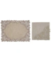 Saro Lifestyle Embroidered Lace Napkin Placemat Set Of 2 In Natural